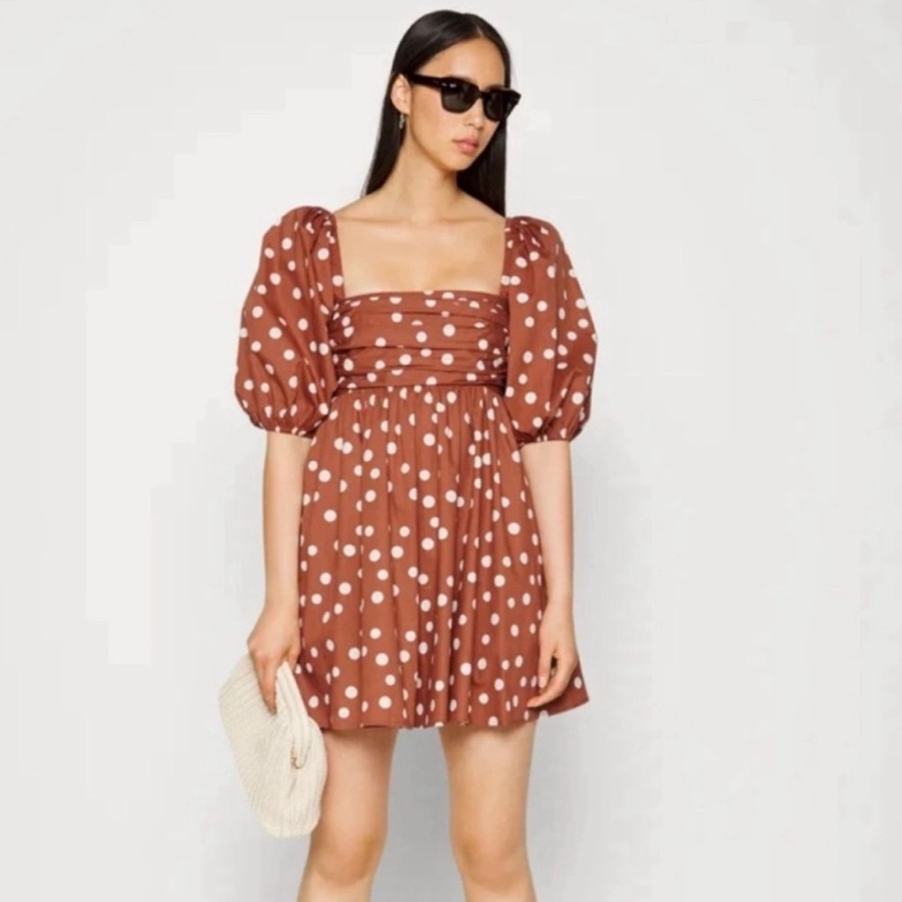 BRAND NEW - NEVER WORN. Abercrombie Brown Polka Dot Dress